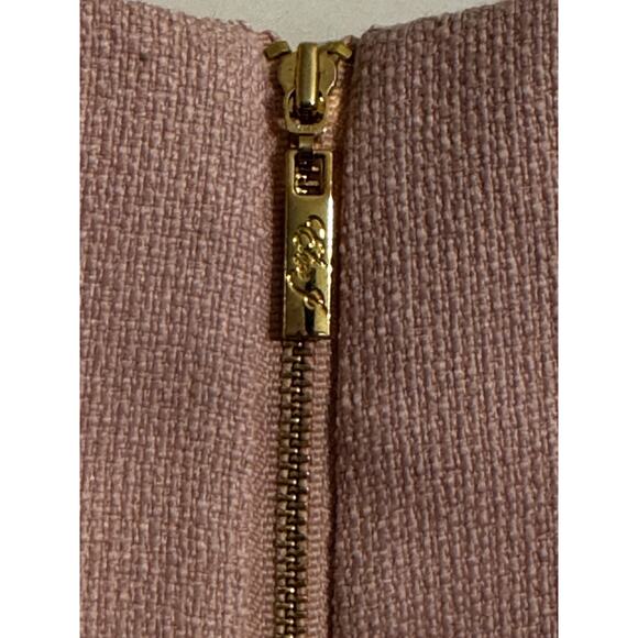 Eliza J Pink Sz 4 Shift Knee Length Sleeveless Dress Tweed Light Academic - Picture 2 of 10